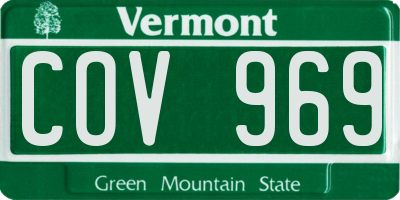 VT license plate COV969