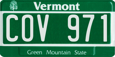 VT license plate COV971
