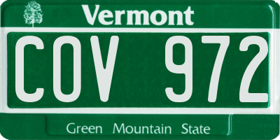 VT license plate COV972
