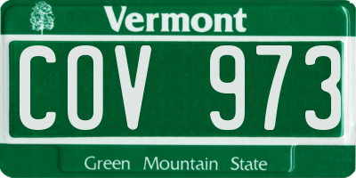 VT license plate COV973