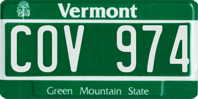 VT license plate COV974