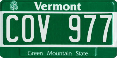 VT license plate COV977