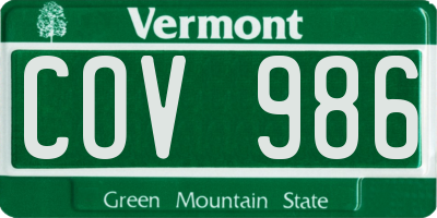 VT license plate COV986
