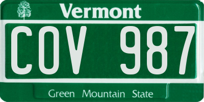VT license plate COV987