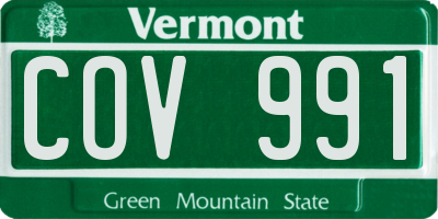 VT license plate COV991