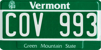 VT license plate COV993