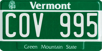 VT license plate COV995