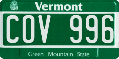 VT license plate COV996