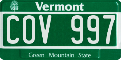 VT license plate COV997