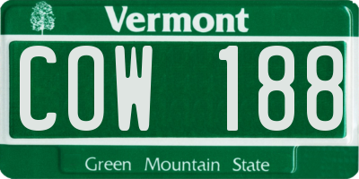 VT license plate COW188