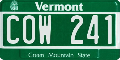 VT license plate COW241