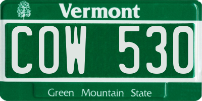 VT license plate COW530