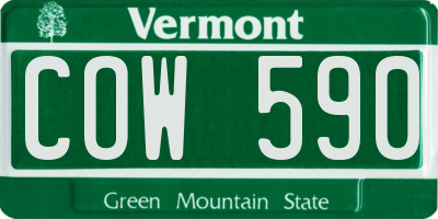 VT license plate COW590