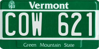 VT license plate COW621