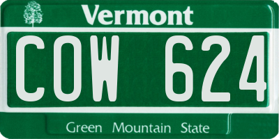 VT license plate COW624