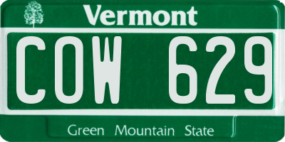 VT license plate COW629