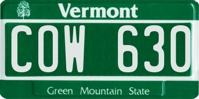 VT license plate COW630