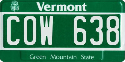 VT license plate COW638