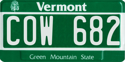 VT license plate COW682