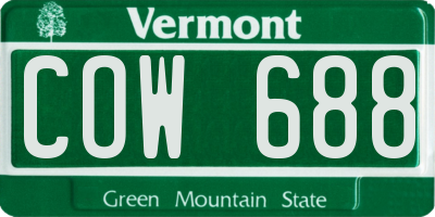 VT license plate COW688