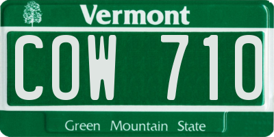 VT license plate COW710
