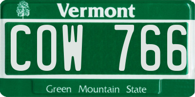VT license plate COW766