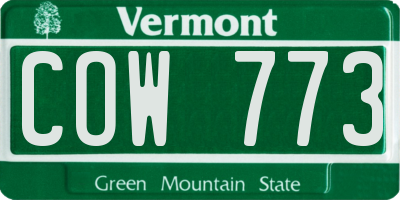 VT license plate COW773