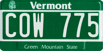 VT license plate COW775
