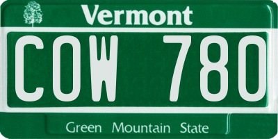 VT license plate COW780