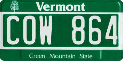 VT license plate COW864