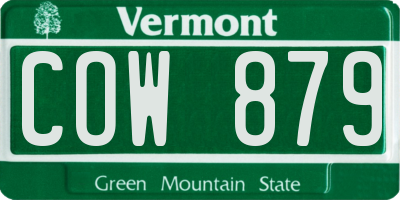 VT license plate COW879