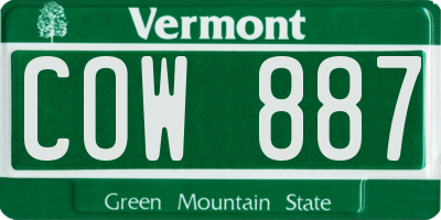 VT license plate COW887