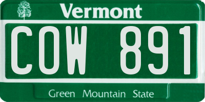 VT license plate COW891