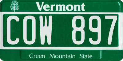 VT license plate COW897