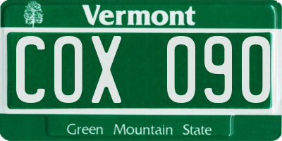 VT license plate COX090