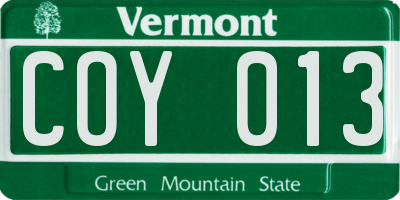 VT license plate COY013