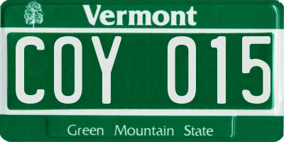 VT license plate COY015