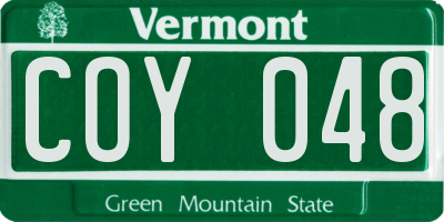 VT license plate COY048