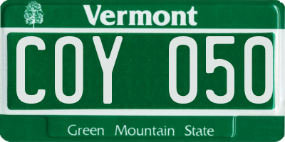 VT license plate COY050