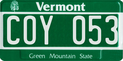 VT license plate COY053