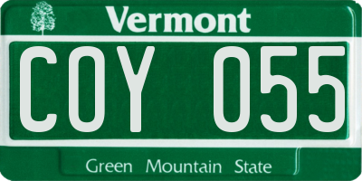 VT license plate COY055