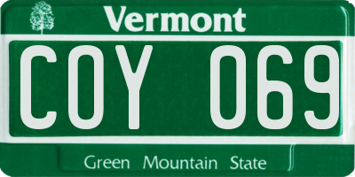 VT license plate COY069