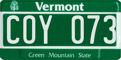 VT license plate COY073