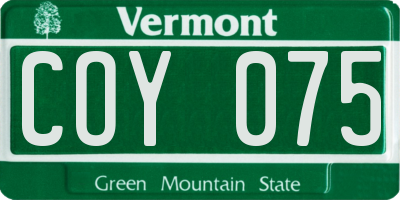 VT license plate COY075