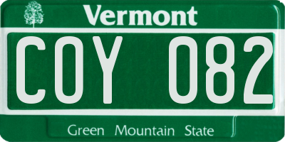 VT license plate COY082