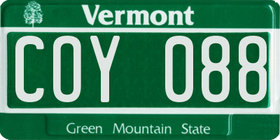 VT license plate COY088