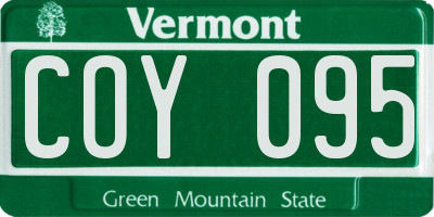 VT license plate COY095