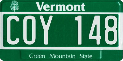 VT license plate COY148