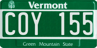 VT license plate COY155
