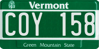 VT license plate COY158